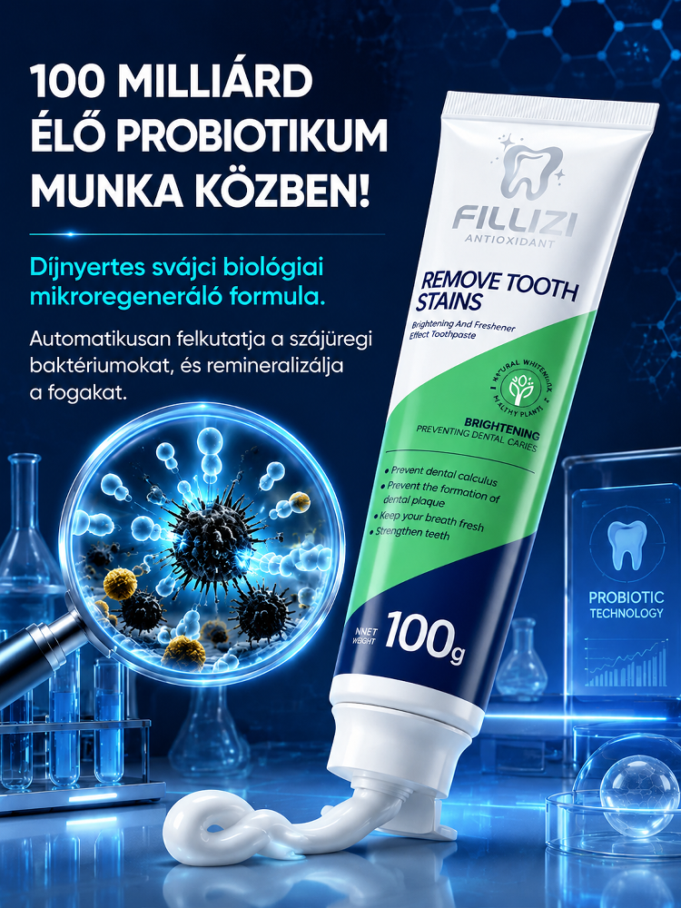 【1 másodperc alatt eltávolítja a 10 éves sárga lepedéket】Rothadt fogak újjászületése probiotikus fog