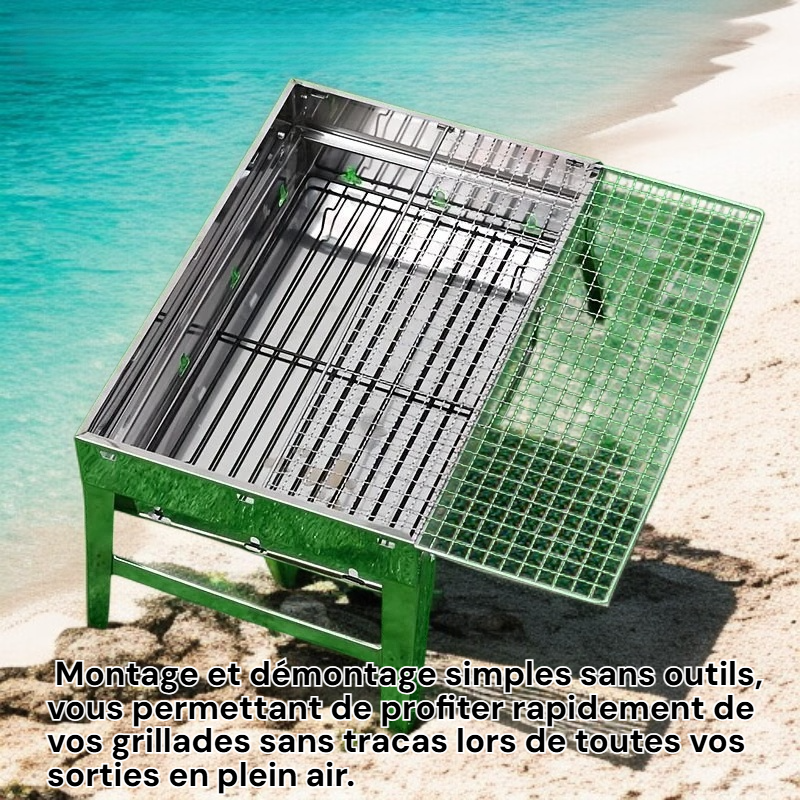 Mini gril portable en acier inoxydable, indispensable pour pique-nique et camping