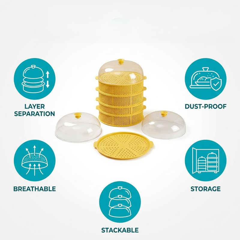 Kitchen Tableware Dust Cover, Multi-layer Organizer, Anti-fly and Anti-dust