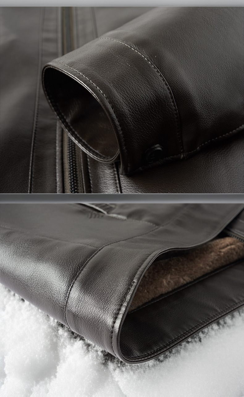 スタイリッシュなメンズ厚手レザージャケット