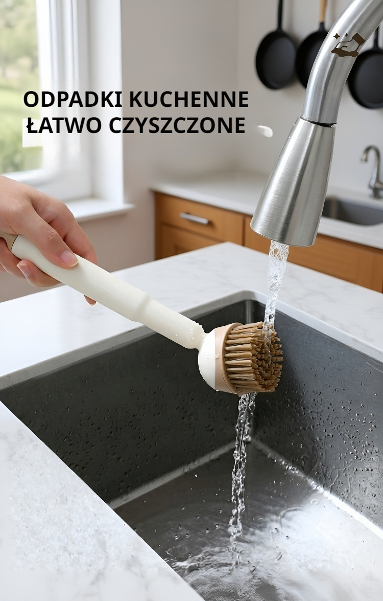 Długa rączka szczotki ułatwiająca czyszczenie