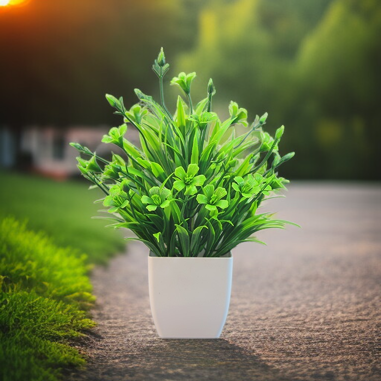 フェイクユーカリグリーン植木鉢付き