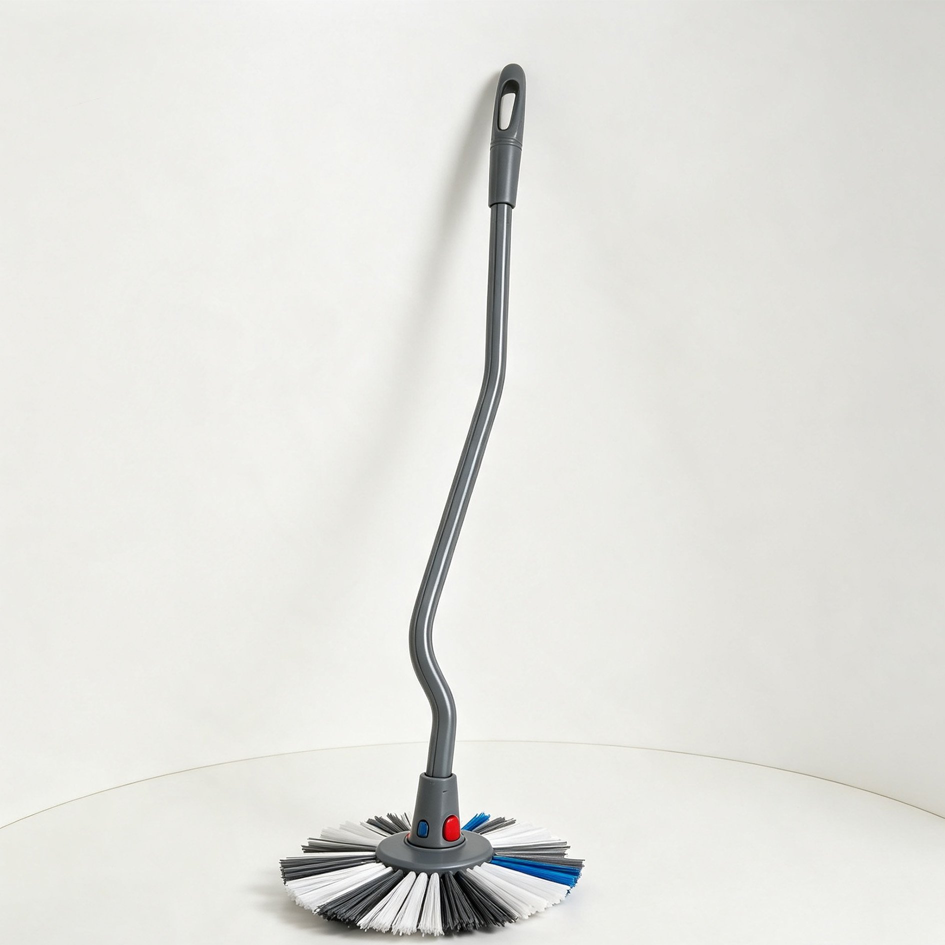 Long-handled bathroom floor brush
