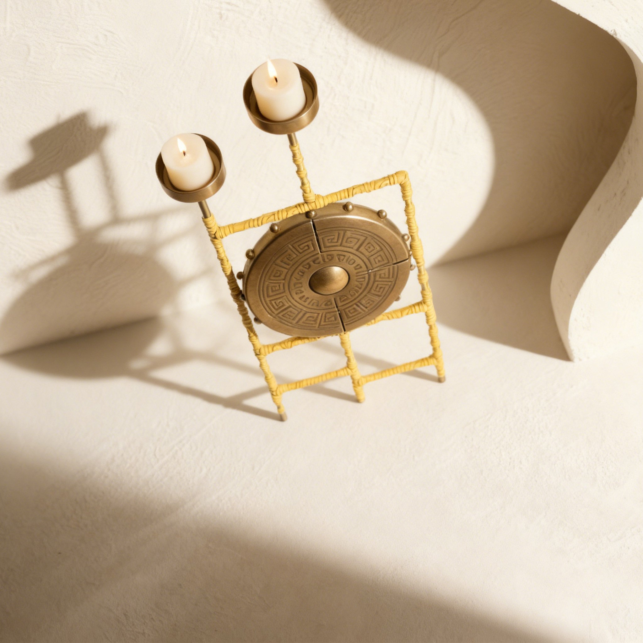 Suport de lumânare cu design clasic și bază rotundă