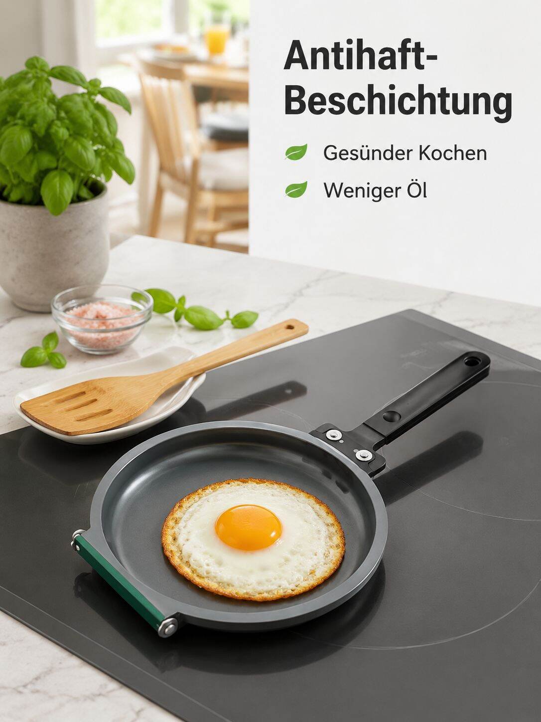 Doppelseitige, faltbare Bratpfanne, multifunktionale Frühstückspfanne mit wenig Ölqualm