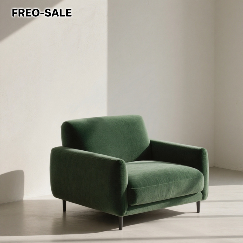 벨벳 원단 싱글 라운지 소파