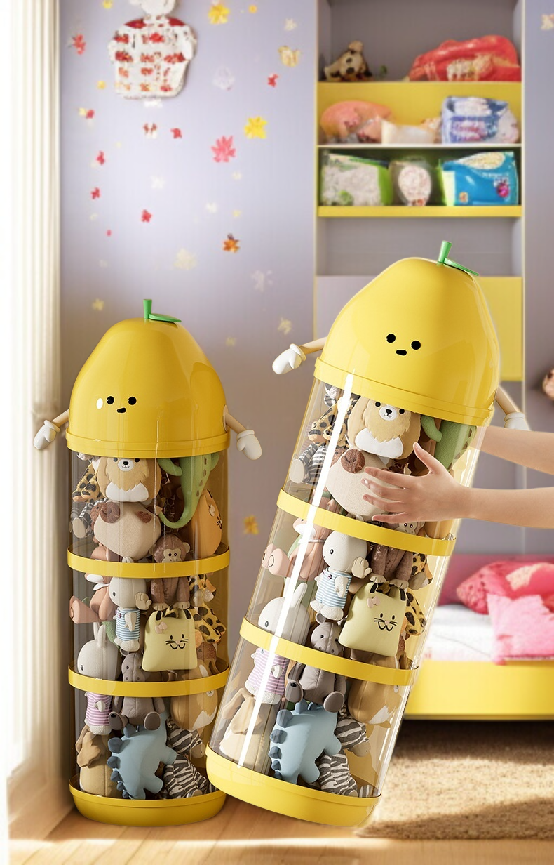 인형 컬렉션을 정리한 업그레이드 수납통 내부