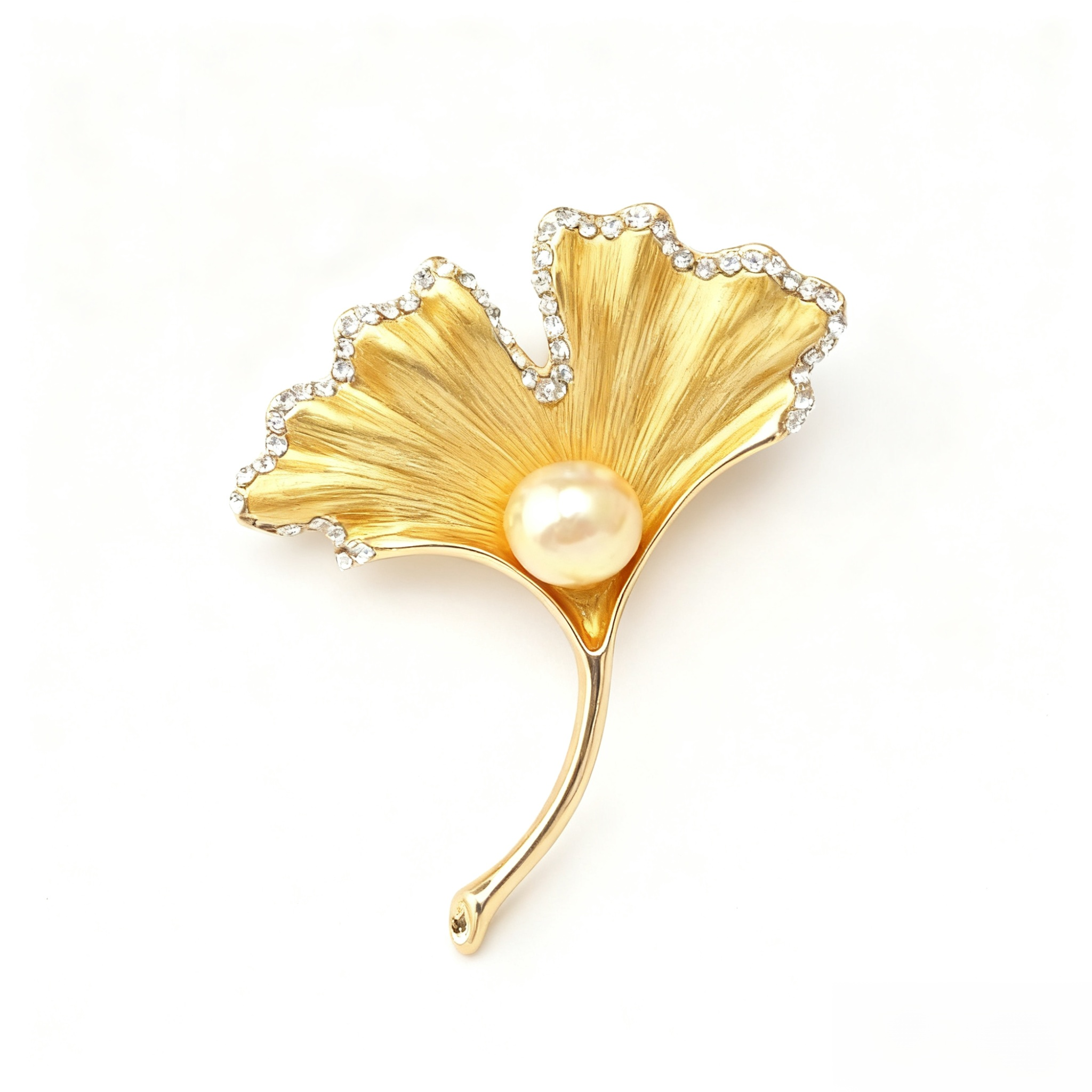 세련된 레트로 은행잎 브로치