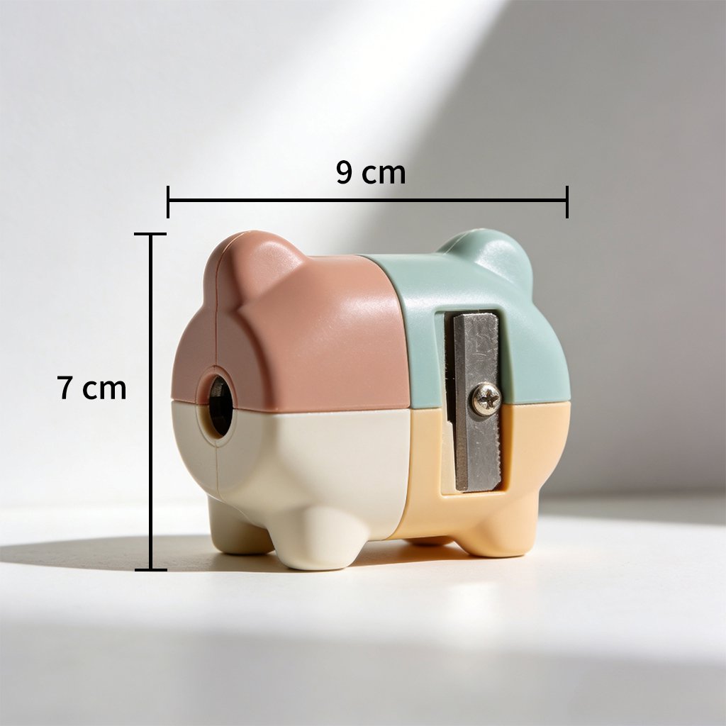 학생이 연필깎이로 연필을 깎는 장면