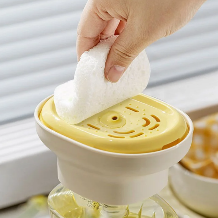 廚房水槽洗潔精按壓器皂液盒百潔布碗刷液盒