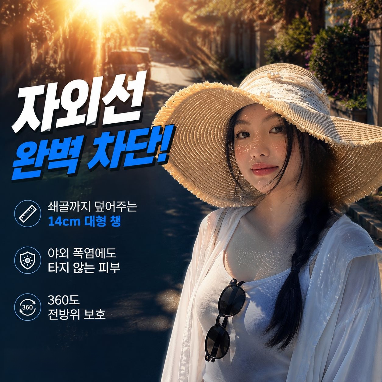 여름 자외선 차단 프렌치 레이스 리본 밀짚모자 여성 비치 모자 2026 신상