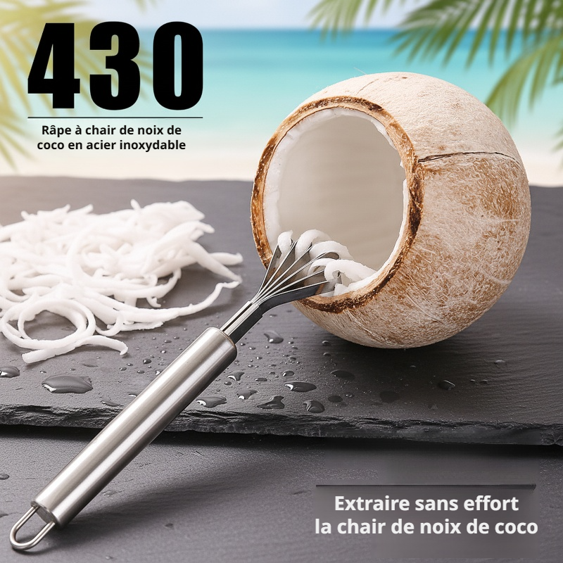 Accessoire de cuisine pour râper la noix de coco rapidement