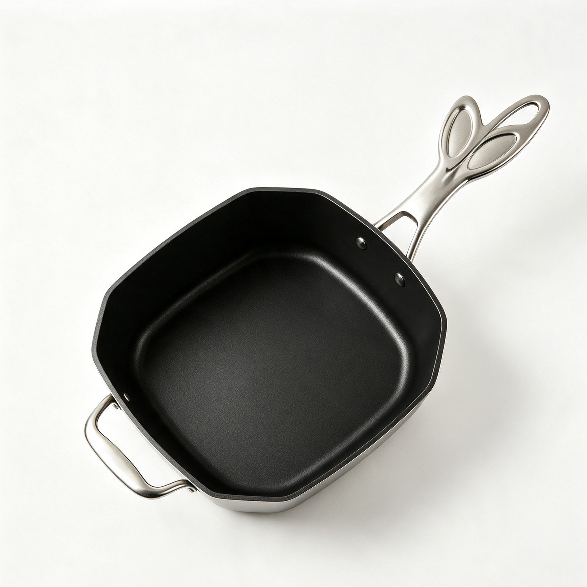 Durable stainless steel pot on kitchen counter