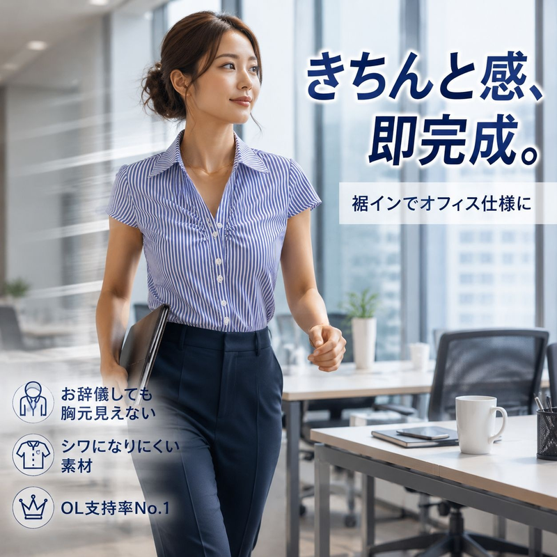 デイリーシンプルストライプシャツレディース