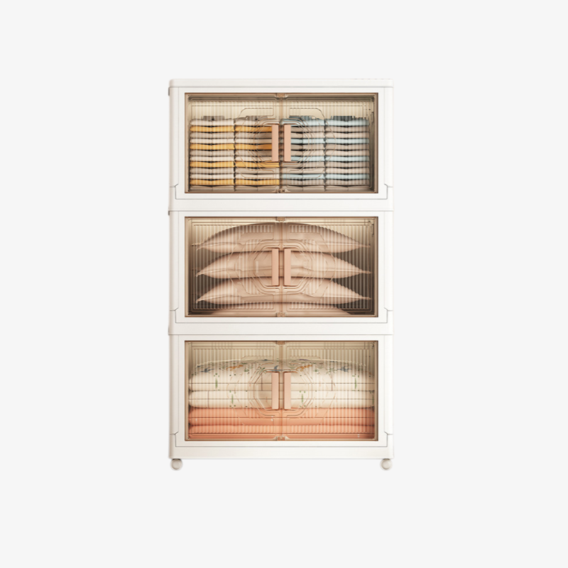 Caja de almacenamiento de plástico con estantes para el hogar