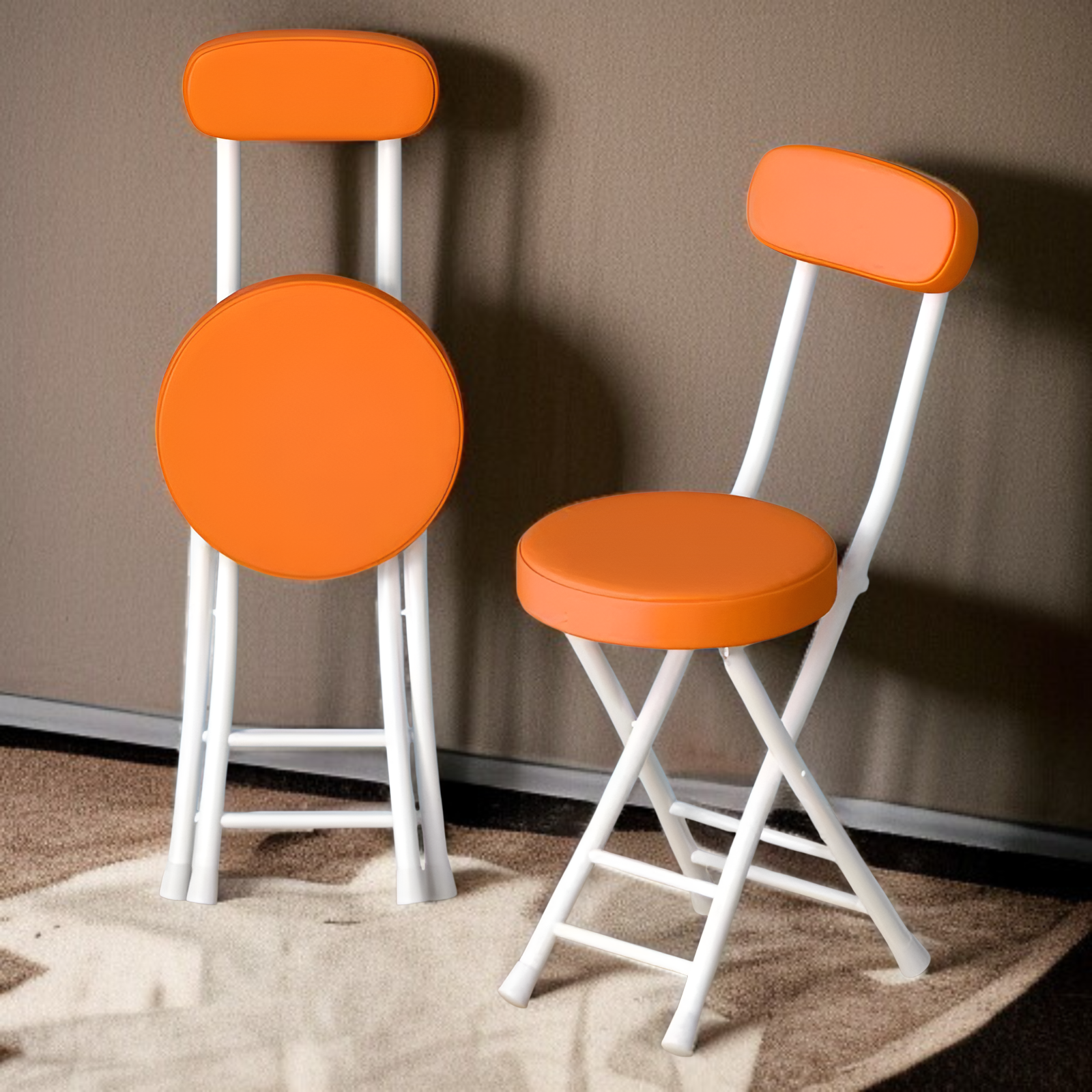 Folding chair tubular chair backrest home folding chair dining table chair student dormitory backres