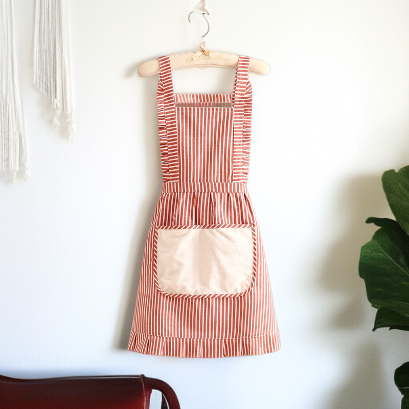 Kitchen household cotton and linen apron for women