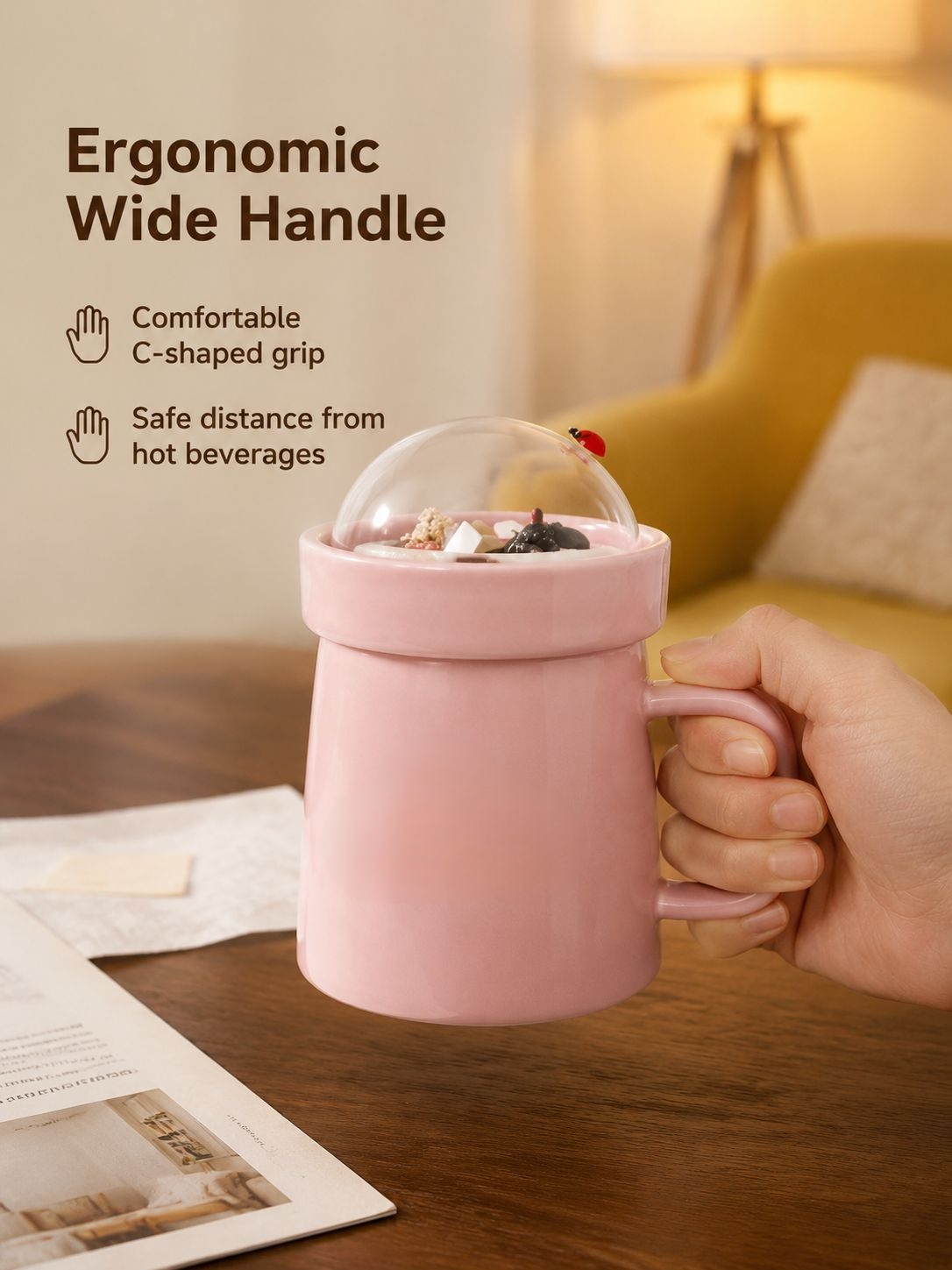 Niwawa mug displayed with coffee and tea accessories