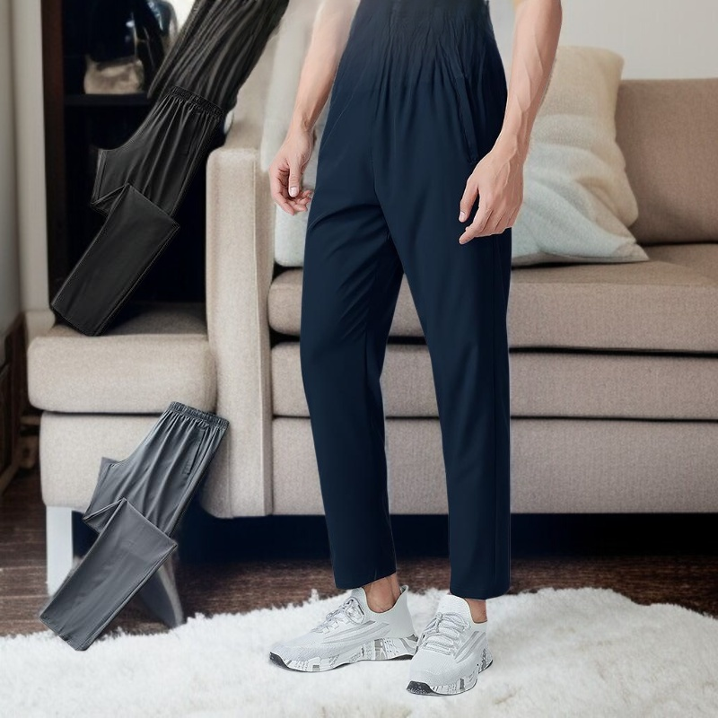 남성 캐주얼 바지 일자 와이드 내마모성 여름 속건바지 보풀이 느껴지지 않는 얇은 통기성 남자 트레이닝 바지