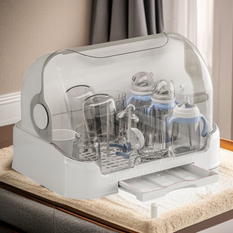 ボトル乾燥ボックス、ボトル収納ボックス、ボトルラック、デスクトップ防塵、ガラス製ウォーターカップ、カップ排水収納ボックス、カバー付きトレイラック