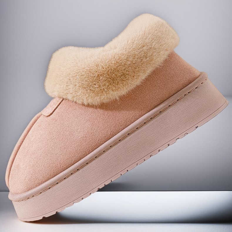 여성용 두꺼운 바닥 미끄럼 방지 벨벳 보온 면화