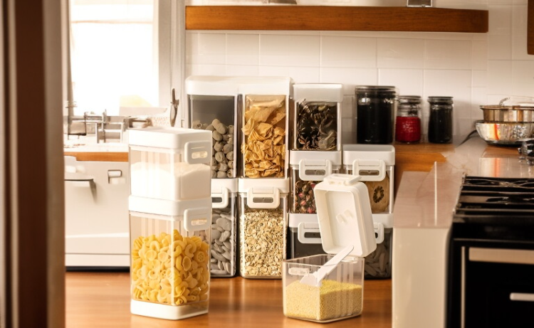 食品グレードの密封プラスチック瓶でスナックを保存