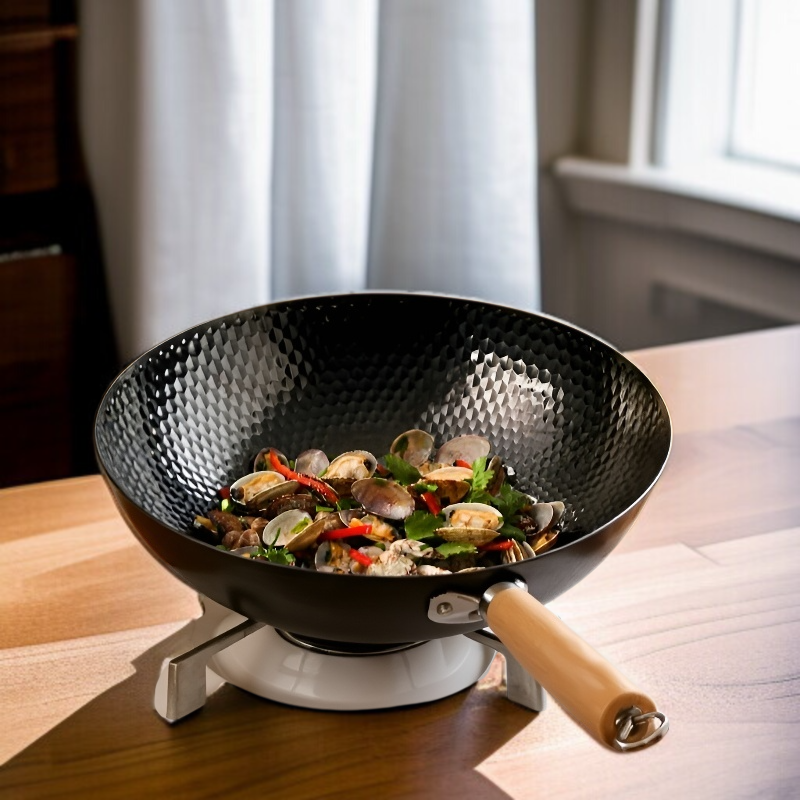 Humanized Handle Healthy Nonstick Wok for All Stovetops