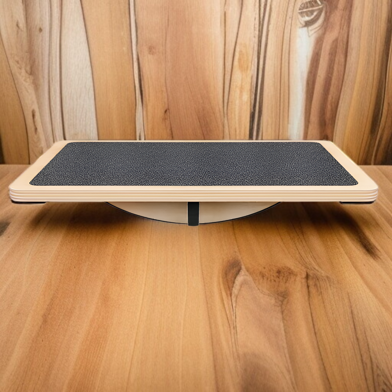 無垢材の長方形ヨガバランスボードトレーニングコーディネーション姿勢矯正フィットネスペダル大人用木製バランスボードフィットネス機器