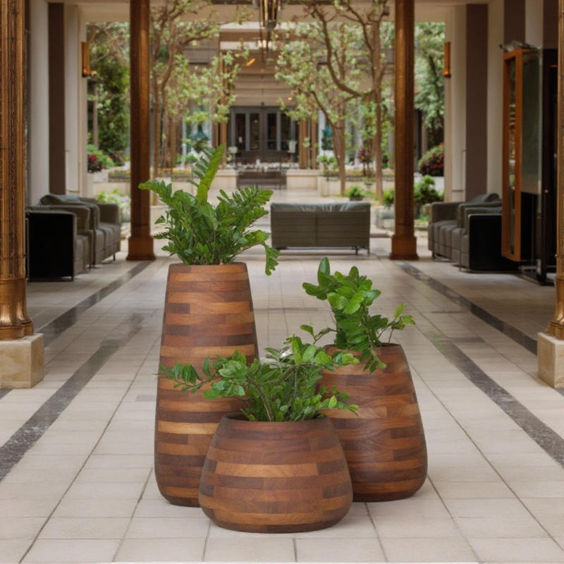 미니멀리즘 대형 원목 화분