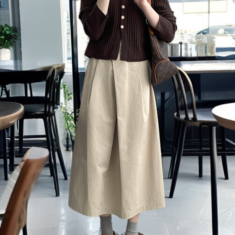 스커트녀 언밸런스 주름 A라인 스커트 낙하산 스커트 스커트 도천 여성 스커트