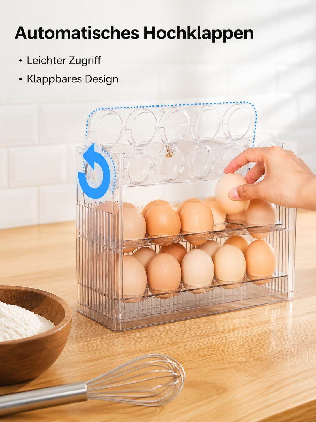 Eier-Aufbewahrungsbox Kühlschrank Türregal Küchen Eierhalter Frischhaltebox