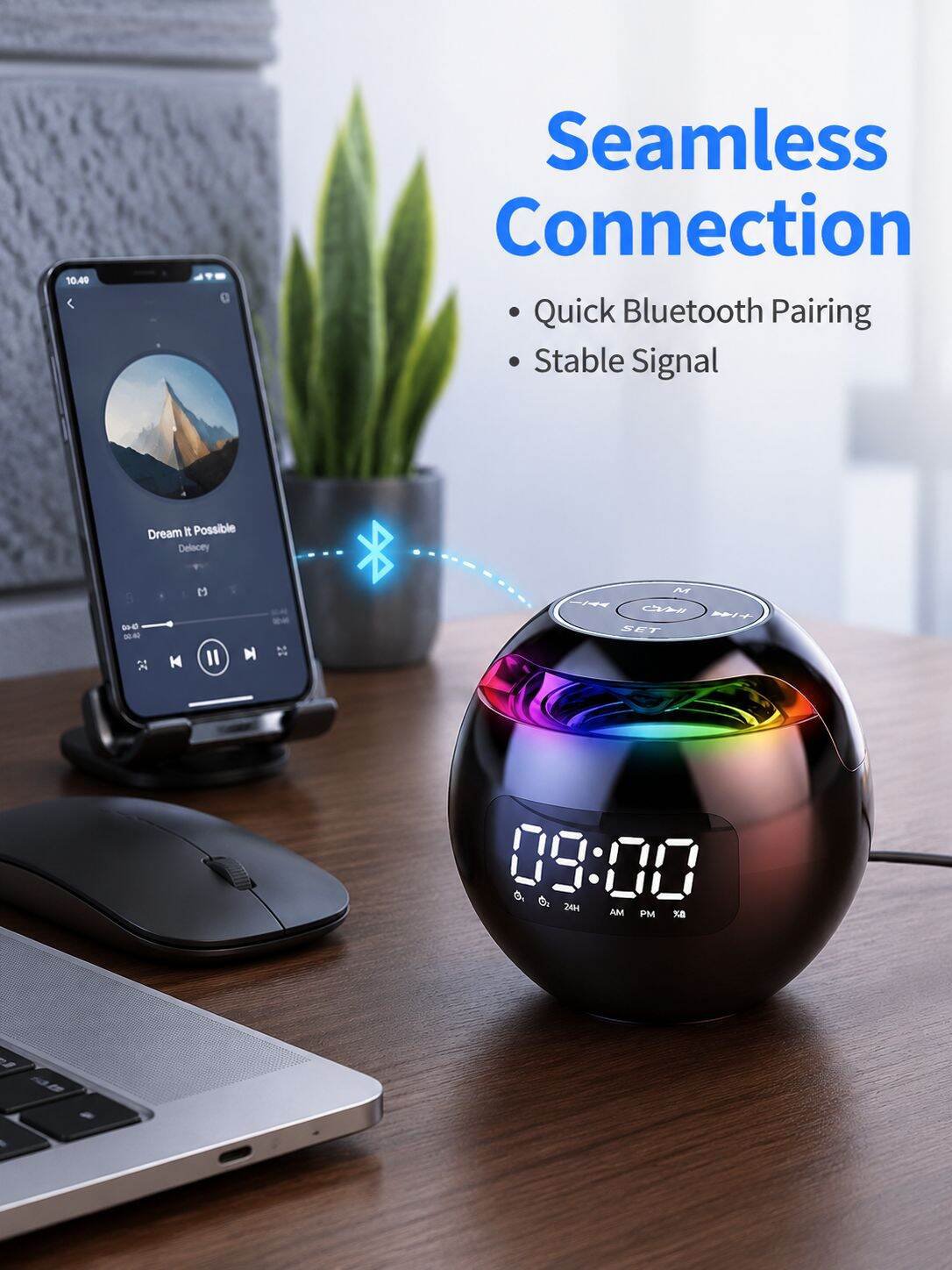 Mini Portable Bluetooth Speaker Home PlugIn Home Orb