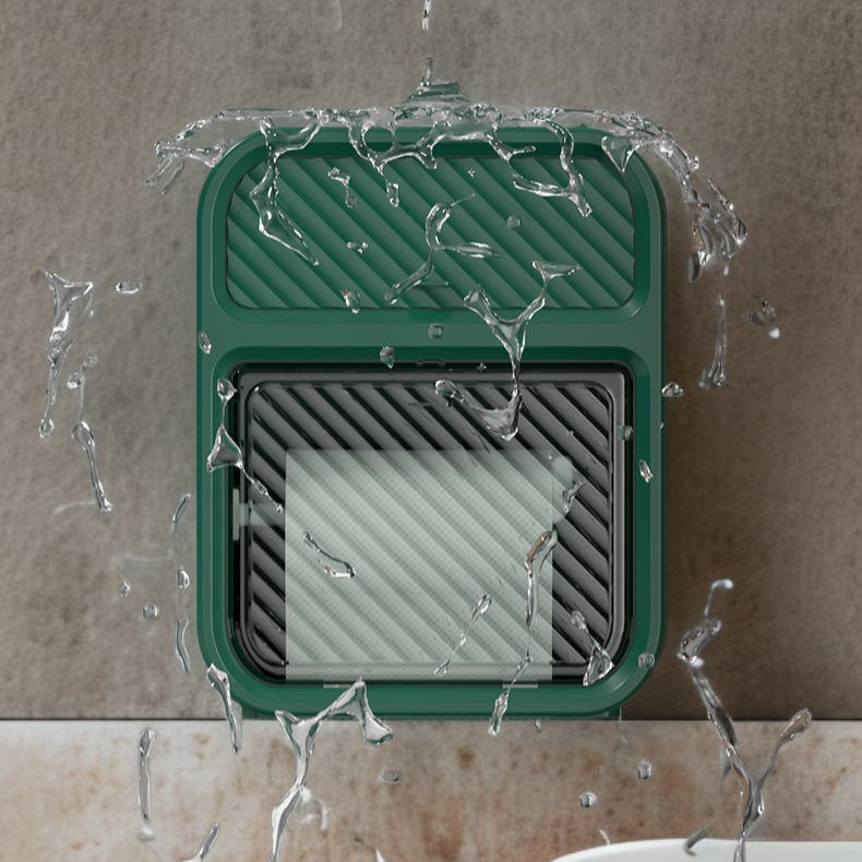 Punch-Free Bathroom Storage Rack Toilet Paper Box Wall-Mounted Luxury Tissue Box