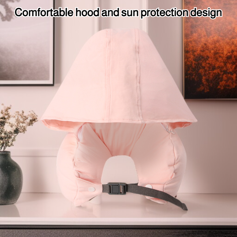 Hooded U-shaped pillow