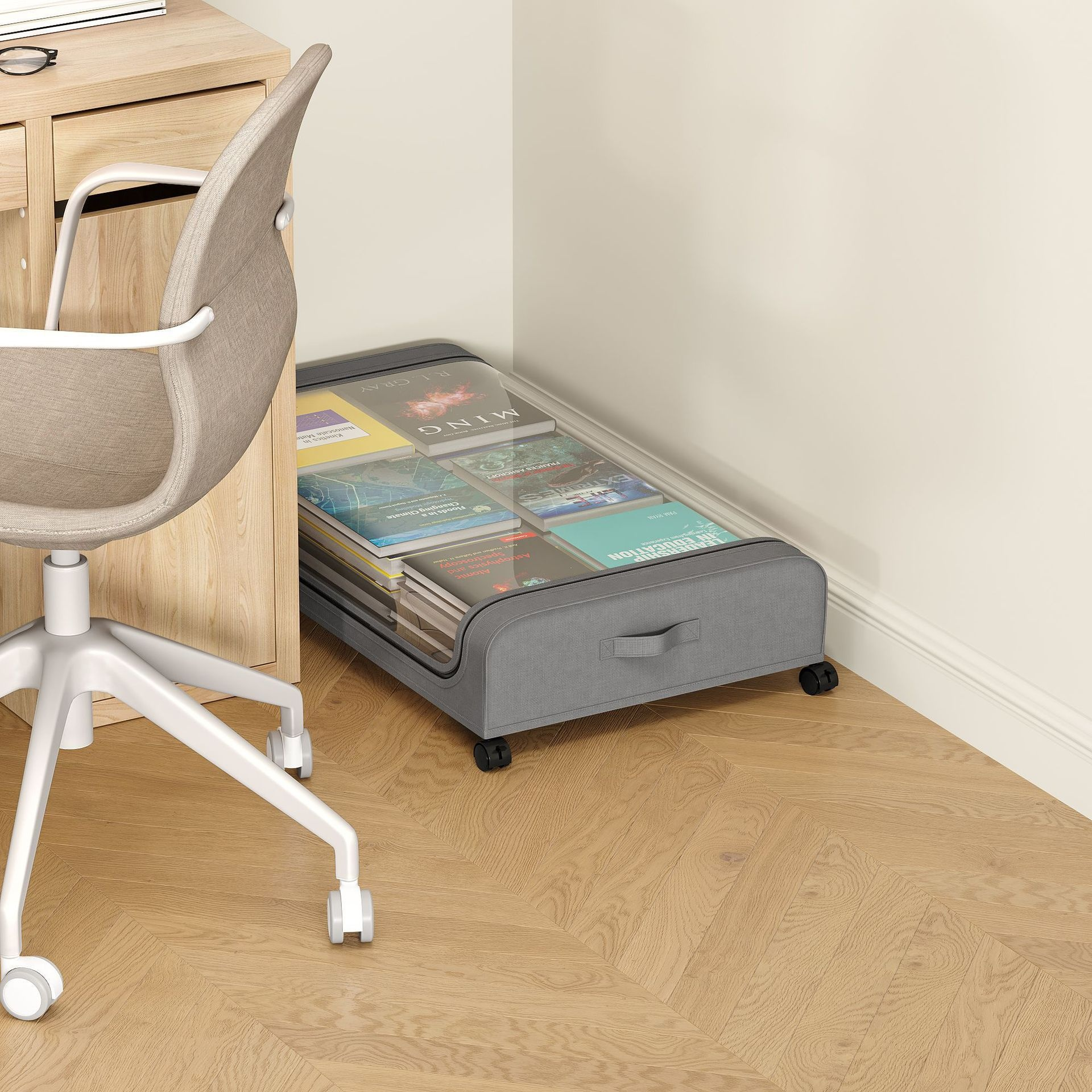 침대 밑 방진 수납함 바퀴형