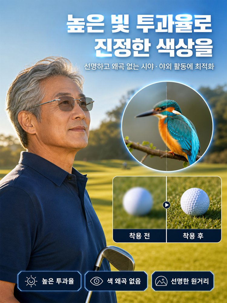 디자이너 감성의 세련된 스마트 변색 다초점 돋보기안경