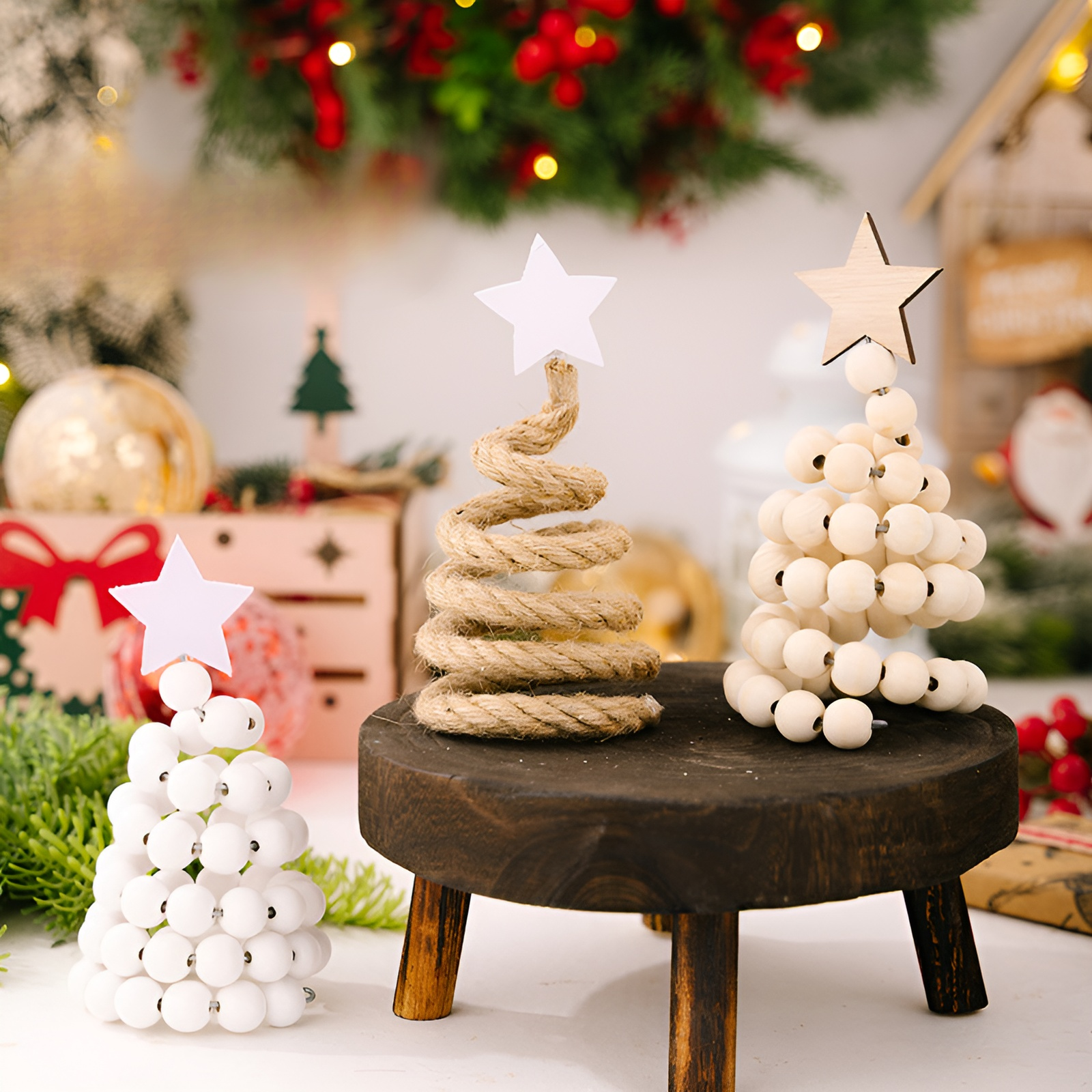 木質聖誕樹桌面小擺件