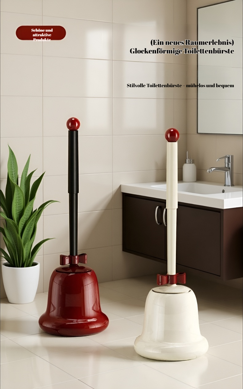 Toilettenbürste mit langem Stiel im modernen Bad