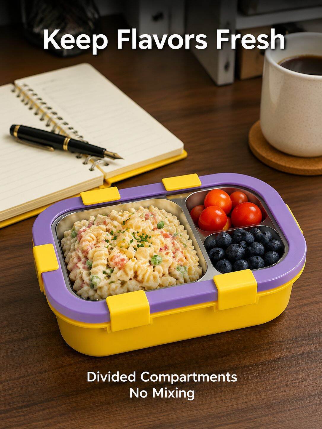 Student Divided Lunch Box 304 Stainless Steel Portable Insulated Bento Box