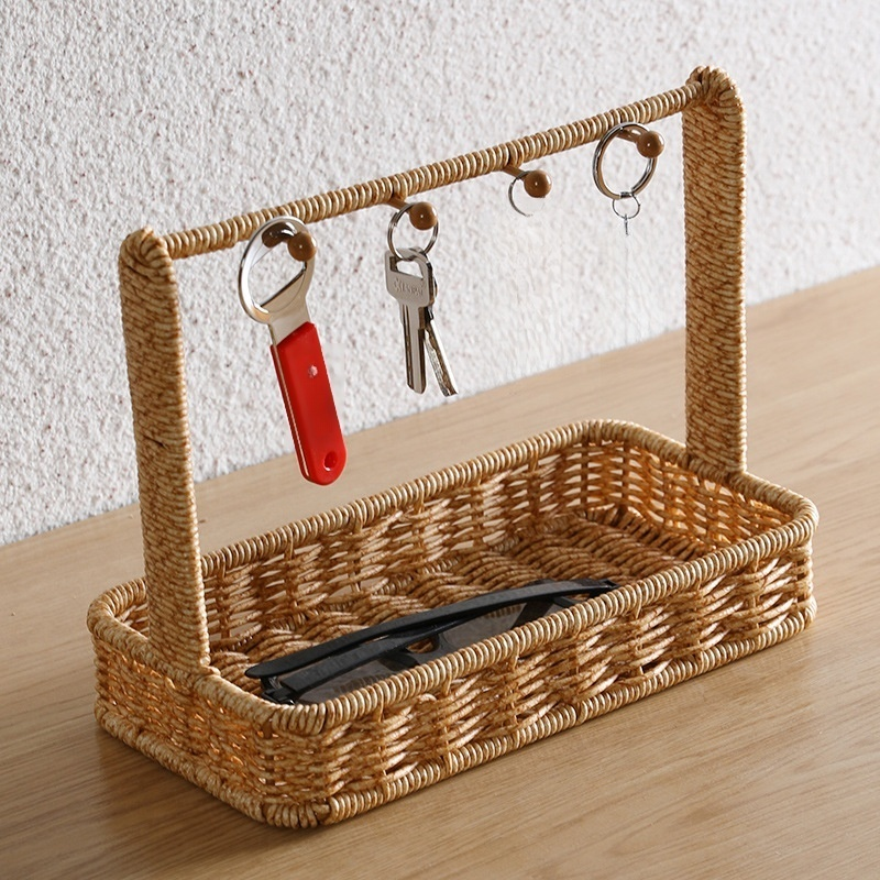 おしゃれなラタン風キー収納ラック