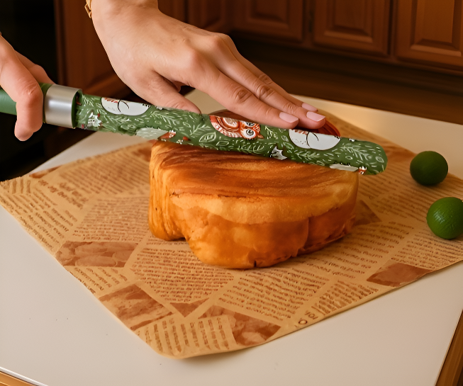 Premium bread knife cutting artisan loaf