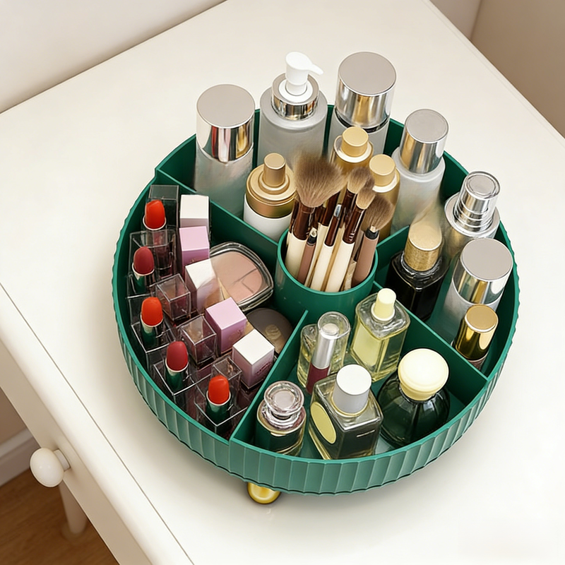 ชั้นวางสกินแคร์แบบหมุนขนาดใหญ่สำหรับโต๊ะ