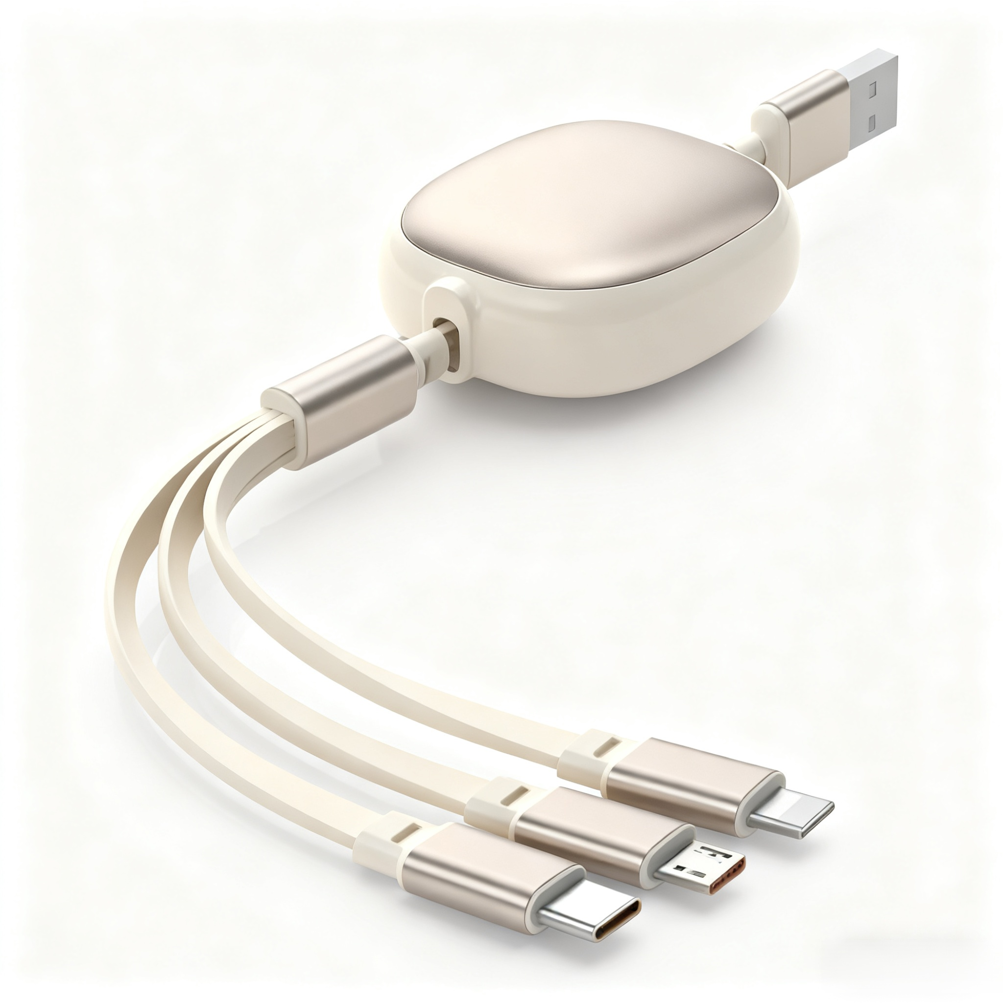Cable retráctil 3 en 1 para carga superrápida y transferencia de datos