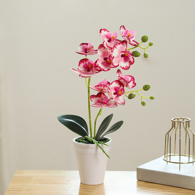 Orquídea mariposa artificial en maceta, decoración de plantas simuladas