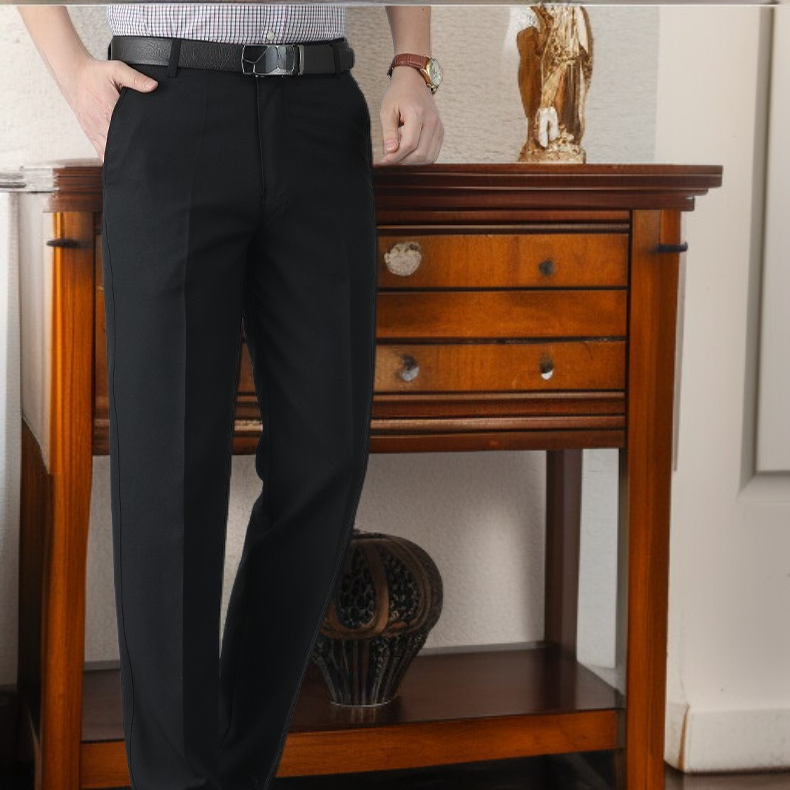 中高年の夏の氷の絹の通気性の男性のカジュアルなズボン ルーズフィッティングパパパンツスーツパンツメンズカジュアルパンツ