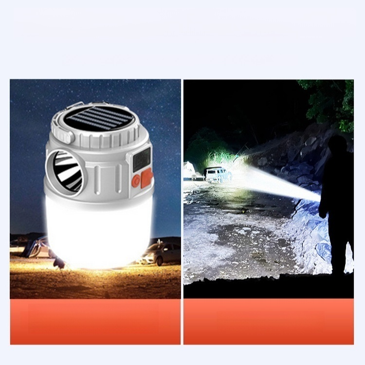 Solar-powered digital display dual-light source outdoor light