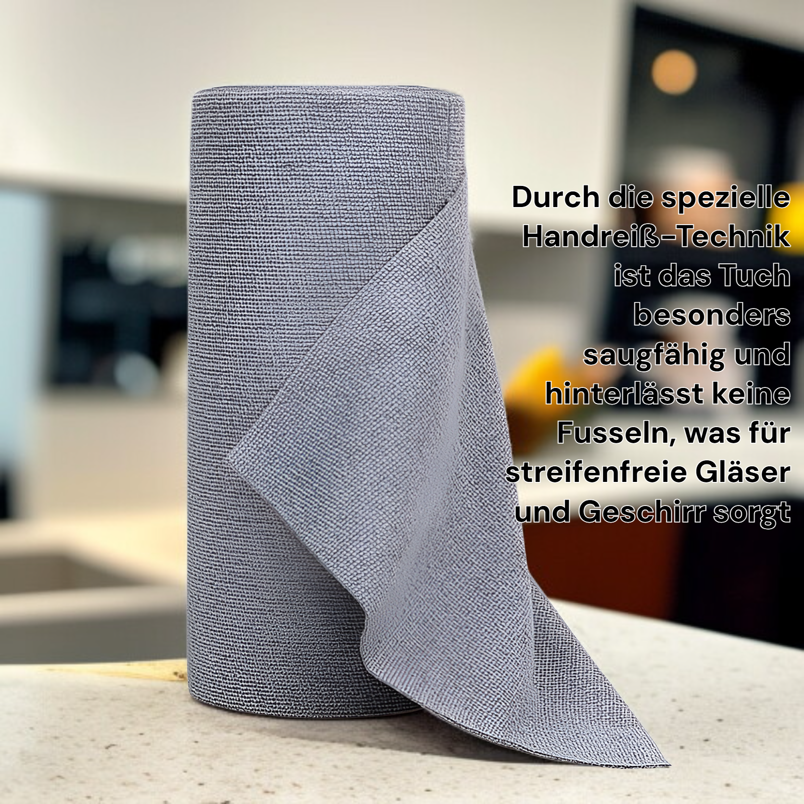 Handgerissenes Geschirrtuch Nass- und Trockengeschirrtuch