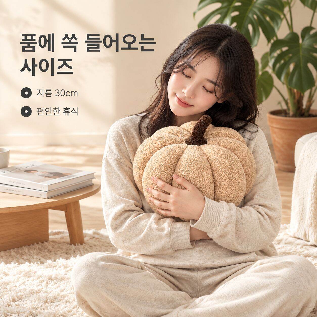 귀여운 인스타 감성 호박 베개 가정용 침실 소파 쿠션 장식