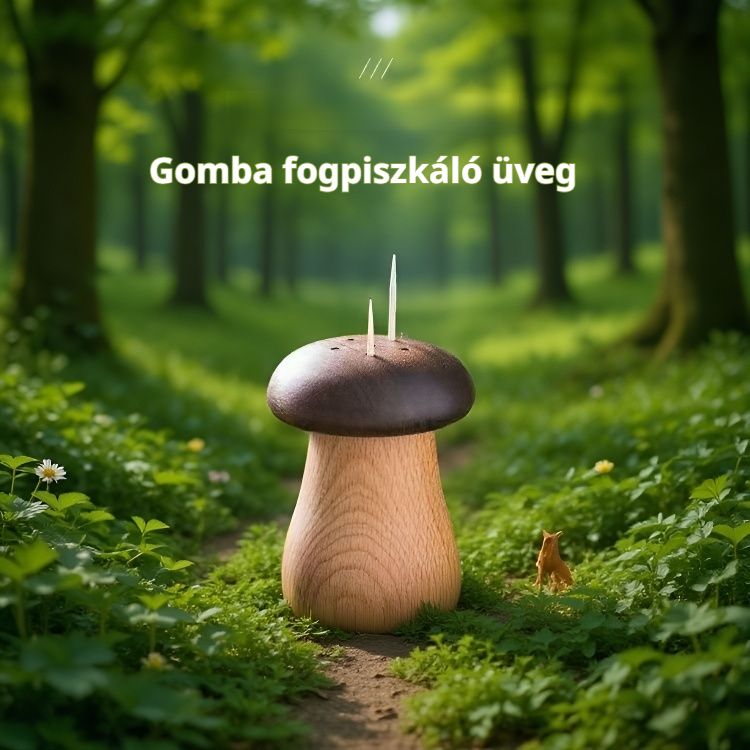 Feketedió és bükkfa fogpiszkálótartó, aranyos dupla fa dizájnnal