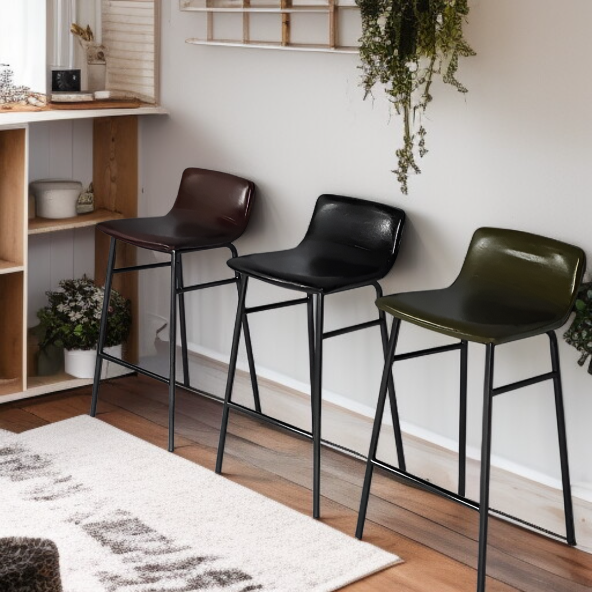 편안한 등받이가 있는 가정용 바 스툴